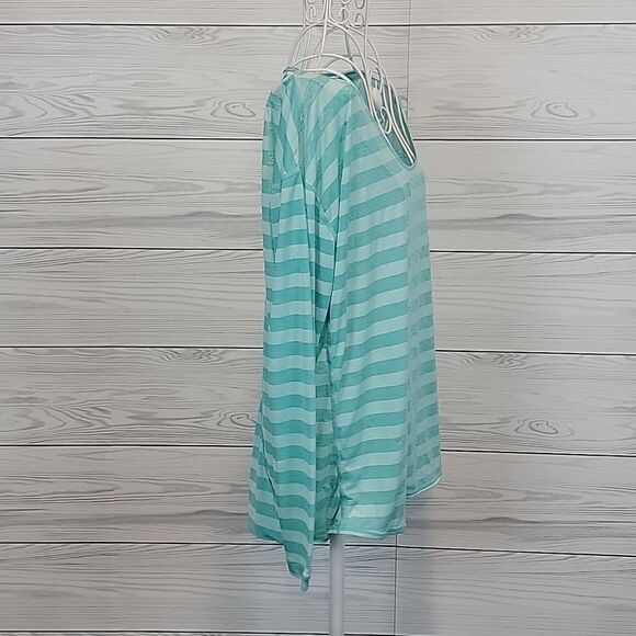 Z by Zella open back striped yoga top - aqua Women's Size M - Picture 5 of 10